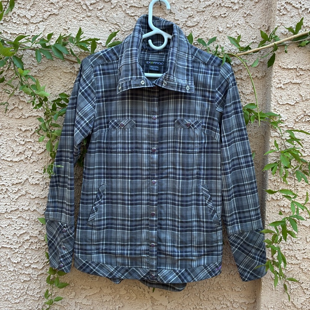 ExOfficio Snap front shirt Jacket, size M